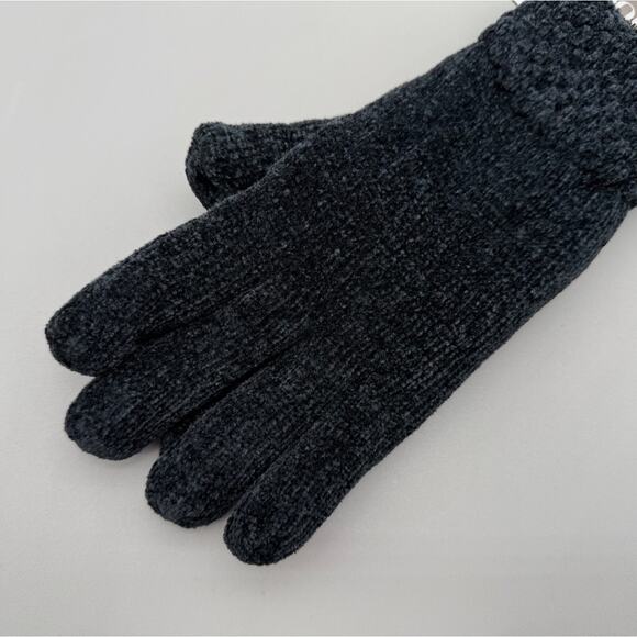 Isotoner Gloves Signature Women's One Size Chenille Cable-Knit Black NEW NWT - Picture 3 of 8